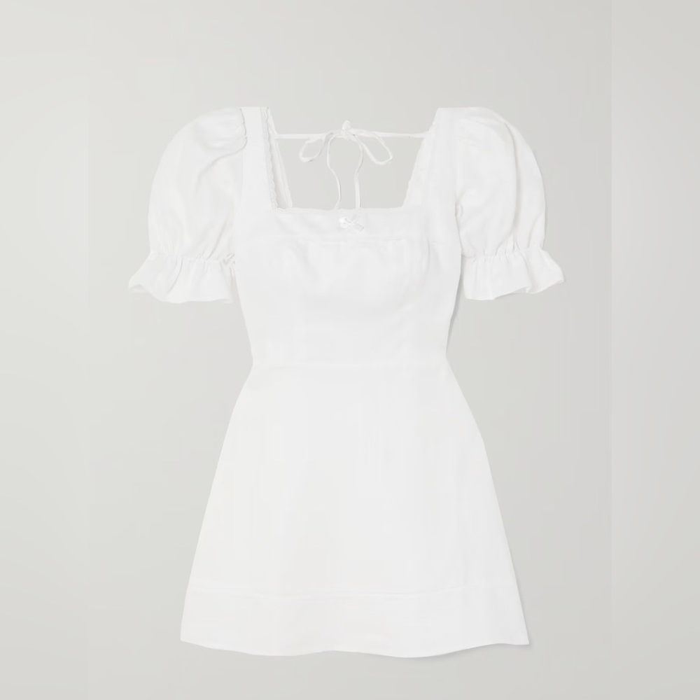 Reformation Evianna Linen Mini Dress White